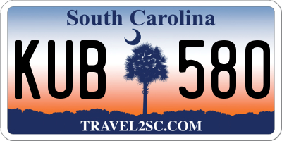 SC license plate KUB580