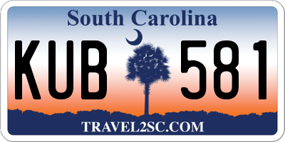 SC license plate KUB581