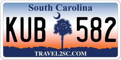 SC license plate KUB582