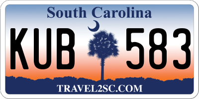 SC license plate KUB583