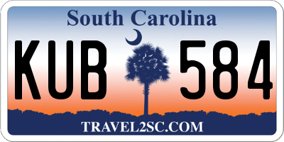 SC license plate KUB584