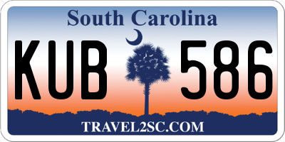 SC license plate KUB586