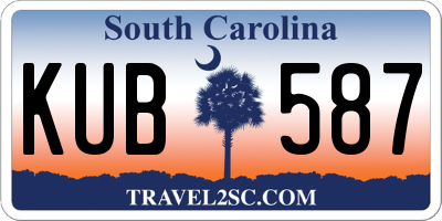 SC license plate KUB587