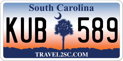 SC license plate KUB589