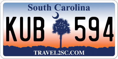 SC license plate KUB594