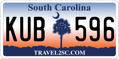 SC license plate KUB596