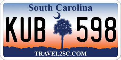 SC license plate KUB598
