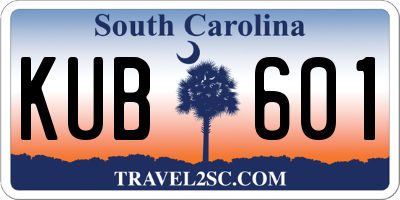 SC license plate KUB601