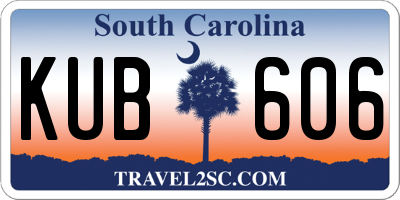 SC license plate KUB606