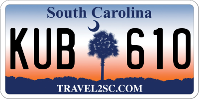 SC license plate KUB610