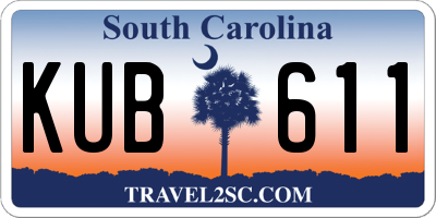 SC license plate KUB611