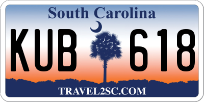 SC license plate KUB618