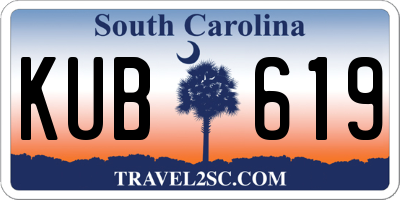 SC license plate KUB619