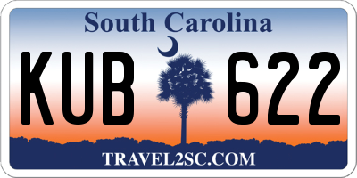 SC license plate KUB622