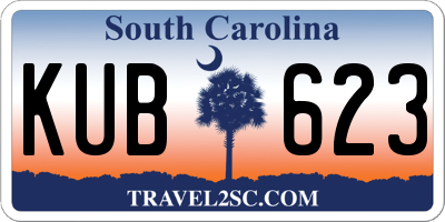 SC license plate KUB623