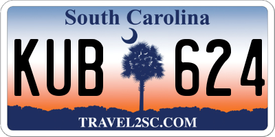 SC license plate KUB624