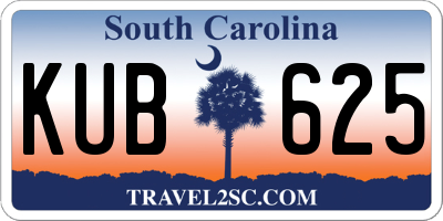 SC license plate KUB625