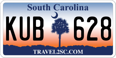 SC license plate KUB628