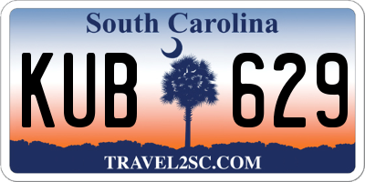 SC license plate KUB629