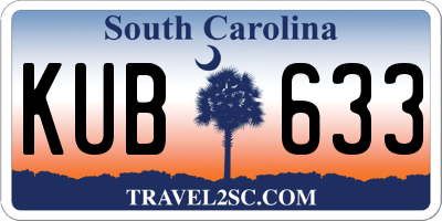 SC license plate KUB633