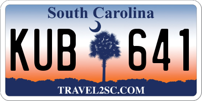 SC license plate KUB641