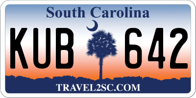 SC license plate KUB642