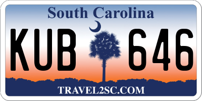 SC license plate KUB646
