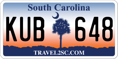 SC license plate KUB648