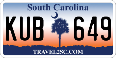 SC license plate KUB649