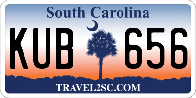 SC license plate KUB656