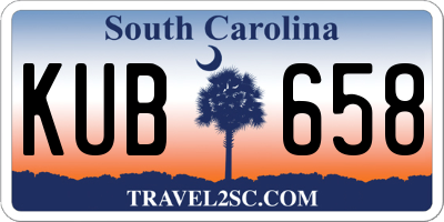 SC license plate KUB658