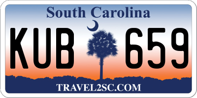 SC license plate KUB659