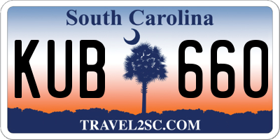 SC license plate KUB660