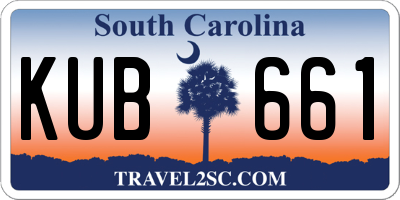 SC license plate KUB661
