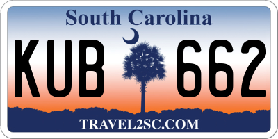 SC license plate KUB662