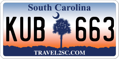 SC license plate KUB663