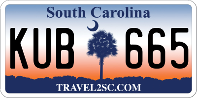 SC license plate KUB665