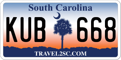 SC license plate KUB668