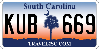SC license plate KUB669