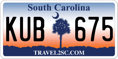 SC license plate KUB675
