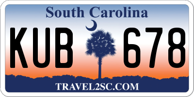 SC license plate KUB678