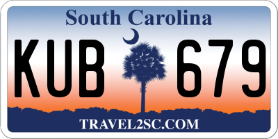 SC license plate KUB679