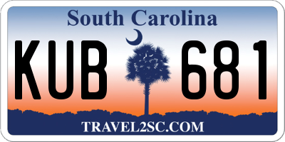 SC license plate KUB681