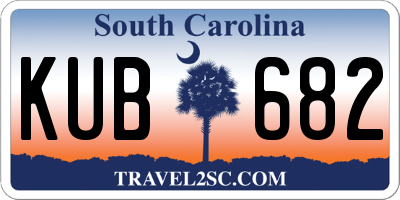 SC license plate KUB682