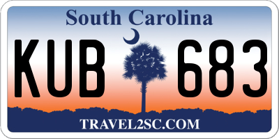 SC license plate KUB683