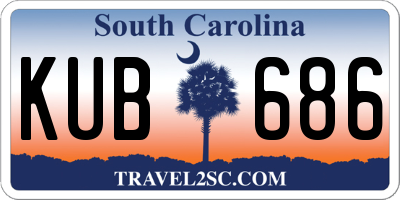 SC license plate KUB686