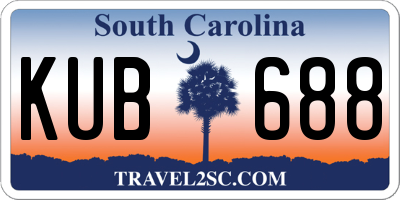 SC license plate KUB688