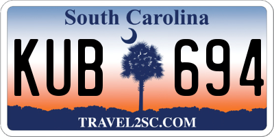 SC license plate KUB694