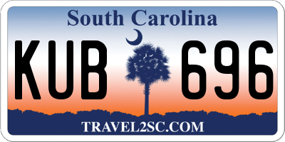 SC license plate KUB696