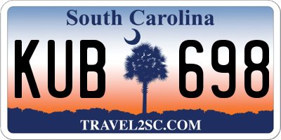 SC license plate KUB698